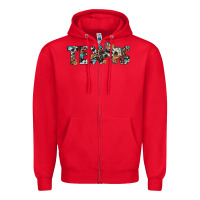 Red texas sunflower cowhide leopard texas map Zipper Hoodie - Artiststas