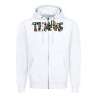 White texas sunflower cowhide leopard texas map Zipper Hoodie - Artiststas