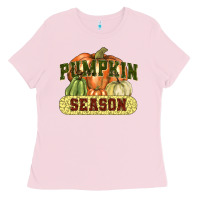 Bubblegum Pink Pumpkin season Ladies Tee - NancyCooperArtShop