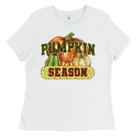 White Pumpkin season Ladies Tee - NancyCooperArtShop
