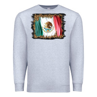 Heather Grey distressed mexico flag Premium Sweatshirt - BarkalooDesign