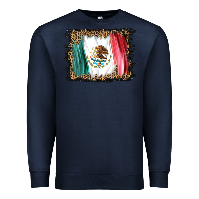 Distressed Mexico Flag Premium Sweatshirt by BarkalooDesign | Teevron