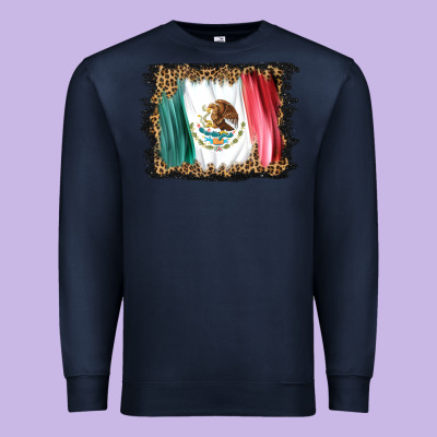 Distressed Mexico Flag Premium Sweatshirt Designed By Barkaloodesign