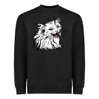 Black Drawing Cat Heavyweight Sweatshirt - RacoonDesign