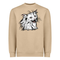 Mushroom Drawing Cat Heavyweight Sweatshirt - RacoonDesign