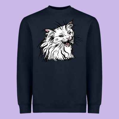 Drawing Cat Heavyweight Sweatshirt Designed By Racoondesign