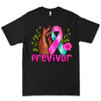 Black Previvor Breast Cancer Premium Tee - NancyCooperArtShop