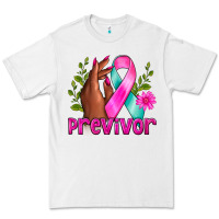 White Previvor Breast Cancer Premium Tee - NancyCooperArtShop