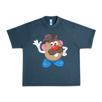 Midnight Navy Womens Mr. Potato Head Simple Portrait Urban Heavy Tee - longCreatives
