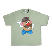 Oil Green Womens Mr. Potato Head Simple Portrait Urban Heavy Tee - longCreatives