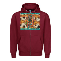 Burgundy texas sunflower cactus cowhide Zipper Hoodie - Artiststas