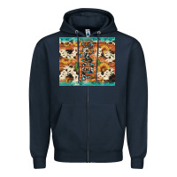 Navy texas sunflower cactus cowhide Zipper Hoodie - Artiststas