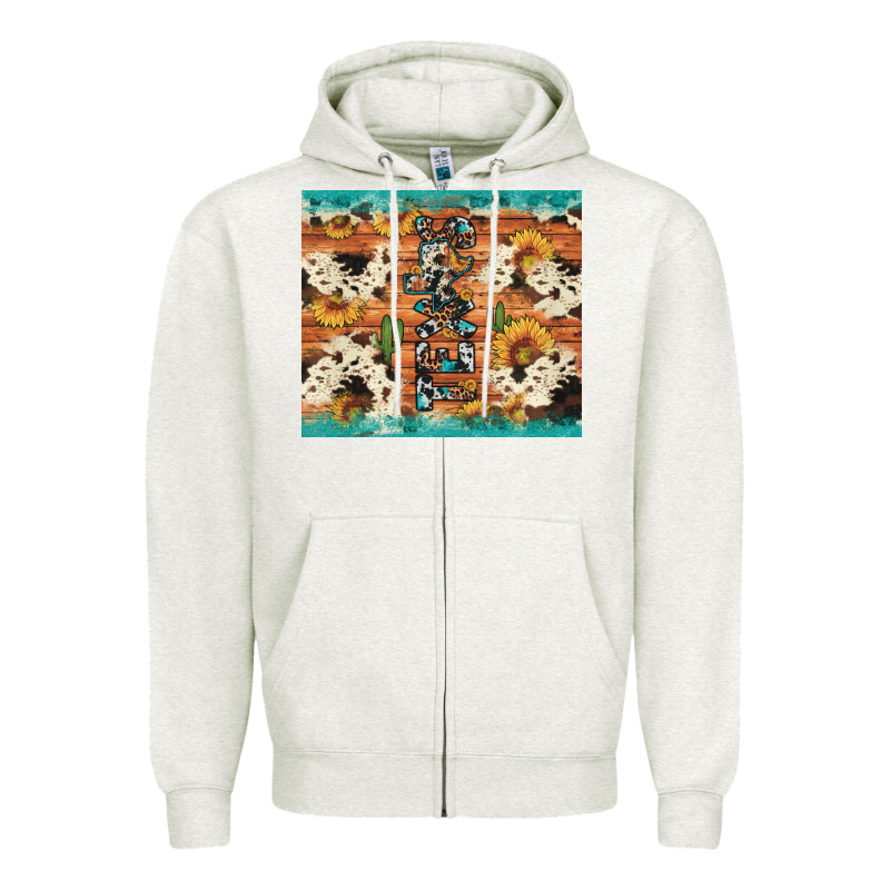 Texas Sunflower Cactus Cowhide Zipper Hoodie by Artiststas | Teevron