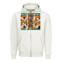 Oatmeal Heather texas sunflower cactus cowhide Zipper Hoodie - Artiststas