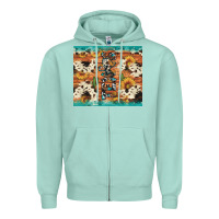Seafoam texas sunflower cactus cowhide Zipper Hoodie - Artiststas