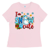 Bubblegum Pink i'm snow cute Ladies Tee - texasbilliewilder