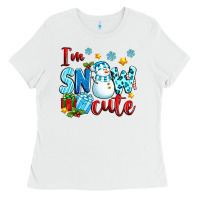 White i'm snow cute Ladies Tee - texasbilliewilder