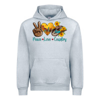 Heather Grey peace love country cowhide cowboy hat Urban Hoodie - AdoDesignShop