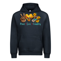 Navy peace love country cowhide cowboy hat Urban Hoodie - AdoDesignShop
