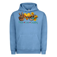 Pigment Pebble Blue peace love country cowhide cowboy hat Urban Hoodie - AdoDesignShop