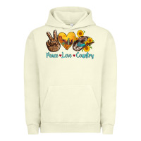 Pigment Pistachio peace love country cowhide cowboy hat Urban Hoodie - AdoDesignShop
