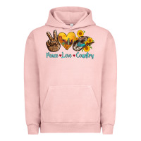 Pigment Salmon peace love country cowhide cowboy hat Urban Hoodie - AdoDesignShop