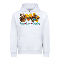 White peace love country cowhide cowboy hat Urban Hoodie - AdoDesignShop