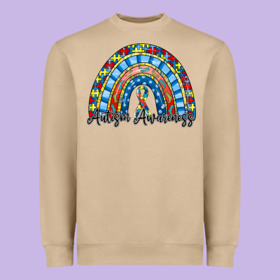 Autism Awareness Rainbow Heavyweight Sweatshirt Designed By Racoondesign