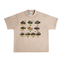 French Oak Top Ten Best WW2 Tanks M4 Sherman Panzer IV Tiger II T34 Urban Heavy Tee - longCreatives