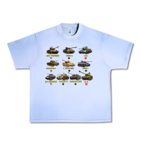 Grape Ice Top Ten Best WW2 Tanks M4 Sherman Panzer IV Tiger II T34 Urban Heavy Tee - longCreatives