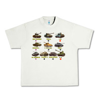 Pistachio Top Ten Best WW2 Tanks M4 Sherman Panzer IV Tiger II T34 Urban Heavy Tee - longCreatives