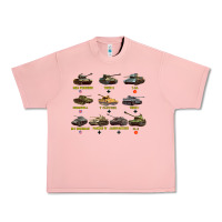 Salmon Top Ten Best WW2 Tanks M4 Sherman Panzer IV Tiger II T34 Urban Heavy Tee - longCreatives
