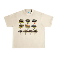 Sandshell Top Ten Best WW2 Tanks M4 Sherman Panzer IV Tiger II T34 Urban Heavy Tee - longCreatives