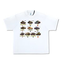White Top Ten Best WW2 Tanks M4 Sherman Panzer IV Tiger II T34 Urban Heavy Tee - longCreatives