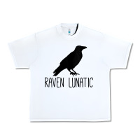 White Womens Raven Lunatic, Funny Bird Lover Gift Men Women Kids Urban Heavy Tee - longCreatives