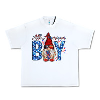 White All American boy with gnome Urban Heavy Tee - HowdyJamesFarm