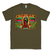 Army Green lady of guadalupe serape background Classic Tee - Jasminsmagicworld