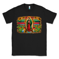 Black lady of guadalupe serape background Classic Tee - Jasminsmagicworld