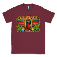 Burgundy lady of guadalupe serape background Classic Tee - Jasminsmagicworld