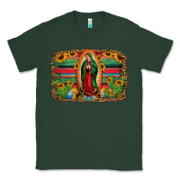 Sports Green lady of guadalupe serape background Classic Tee - Jasminsmagicworld