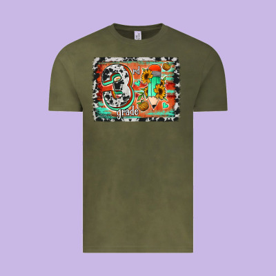 Western Back To School 3rd Grade Vintage Tee Designed By Jasminsmagicworld