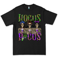 Black Hocus Pocus with Skeletons Premium Tee - texasbilliewilder
