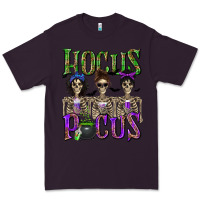 Plum Hocus Pocus with Skeletons Premium Tee - texasbilliewilder