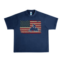 Navy Snowmobile USA Flag Snow Sled Patriotic Snowmobiling Gift Urban Heavy Tee - longCreatives
