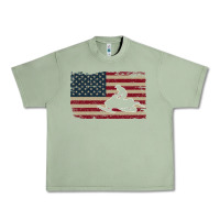 Oil Green Snowmobile USA Flag Snow Sled Patriotic Snowmobiling Gift Urban Heavy Tee - longCreatives
