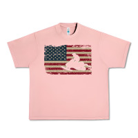 Salmon Snowmobile USA Flag Snow Sled Patriotic Snowmobiling Gift Urban Heavy Tee - longCreatives