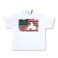 White Snowmobile USA Flag Snow Sled Patriotic Snowmobiling Gift Urban Heavy Tee - longCreatives