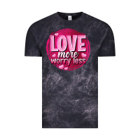 Cloud Black Love more worry less Valentine's Day Vintage Tee - HowdyJamesFarm