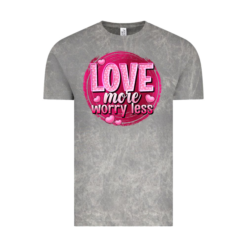 Love More Worry Less Valentine's Day Vintage Tee by HowdyJamesFarm | Teevron