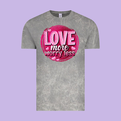 Love More Worry Less Valentine's Day Vintage Tee Designed By Howdyjamesfarm
